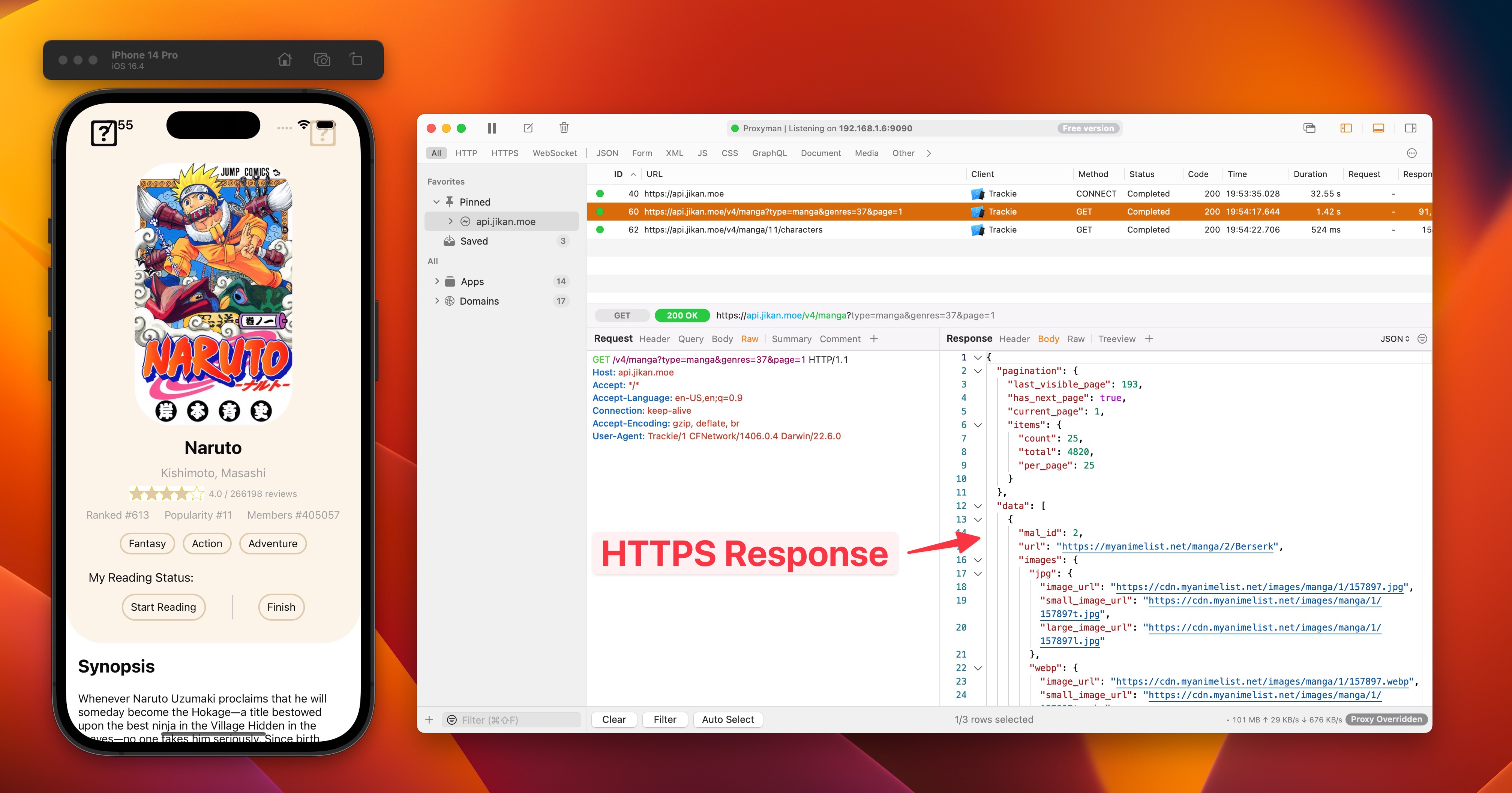 Inspect HTTPs Responses from React Native Apps