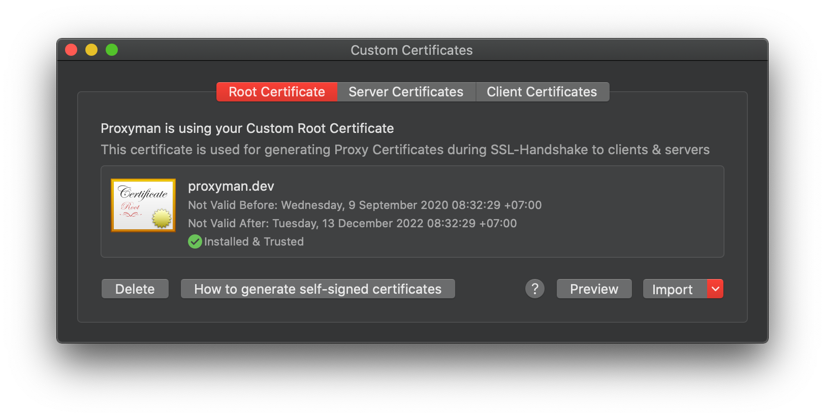 Custom Root Certificates